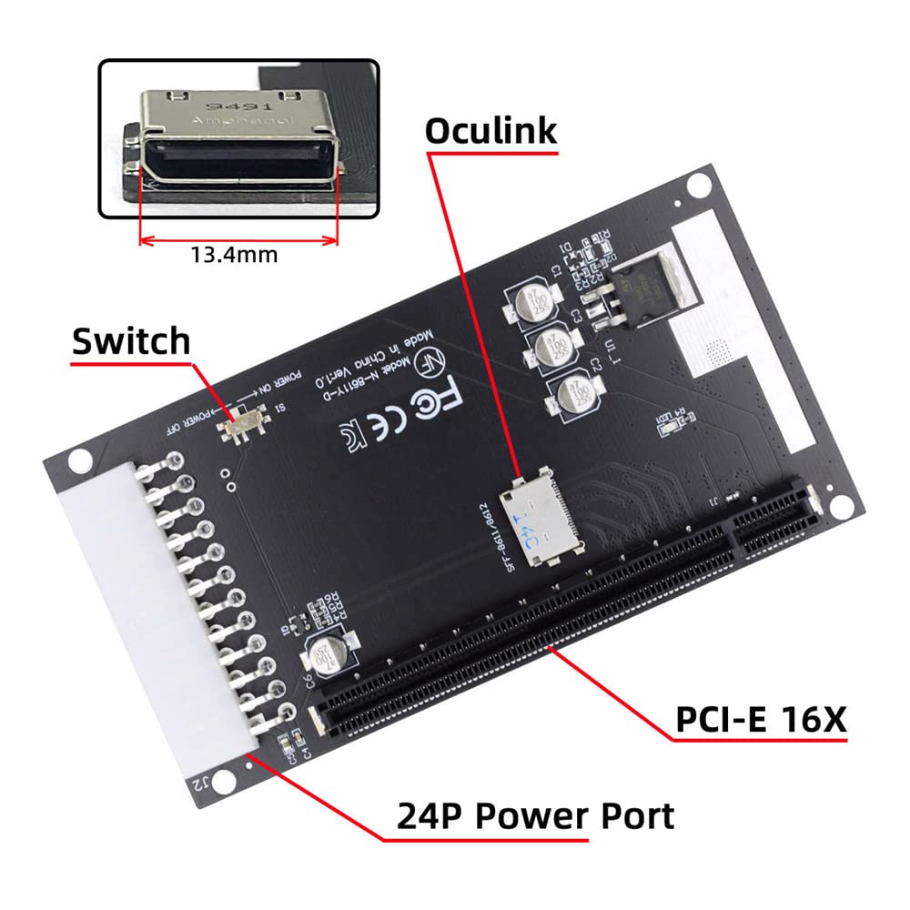 Amazon.co.jp: Cablecc 4x oculink sff-8612 sff-8611からPCie pci